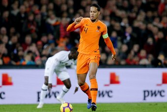 ROTTERDAM, NETHERLANDS - NOVEMBER 16: Virgil van Dijk of Holland  during the  UEFA Nations league match between Holland  v France  at the Feyenoord Stadium on November 16, 2018 in Rotterdam Netherlands (Photo by Peter Lous/Soccrates/Getty Images)