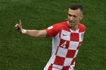 Croatia's forward Ivan Perisic celebrates after scoring a goal during the Russia 2018 World Cup final football match between France and Croatia at the Luzhniki Stadium in Moscow on July 15, 2018. (Photo by GABRIEL BOUYS / AFP) / RESTRICTED TO EDITORIAL US