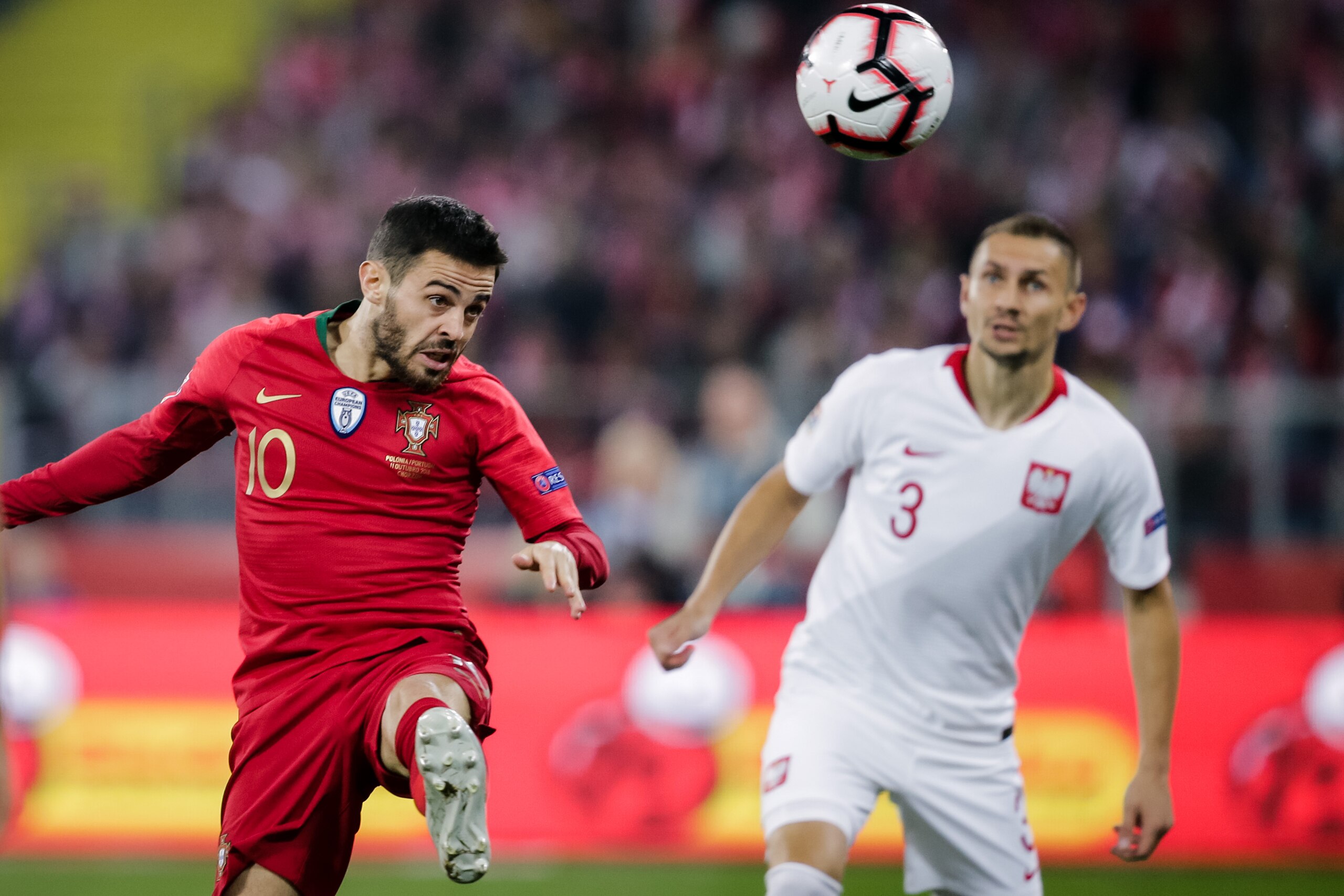 CHORZOW,  - OCTOBER 11: Bernardo Silva of Portugal during the  UEFA Nations league match between Poland  v Portugal  at the Slaski Stadium on October 11, 2018 in Chorzow  (Photo by Erwin Spek/Soccrates/Getty Images)