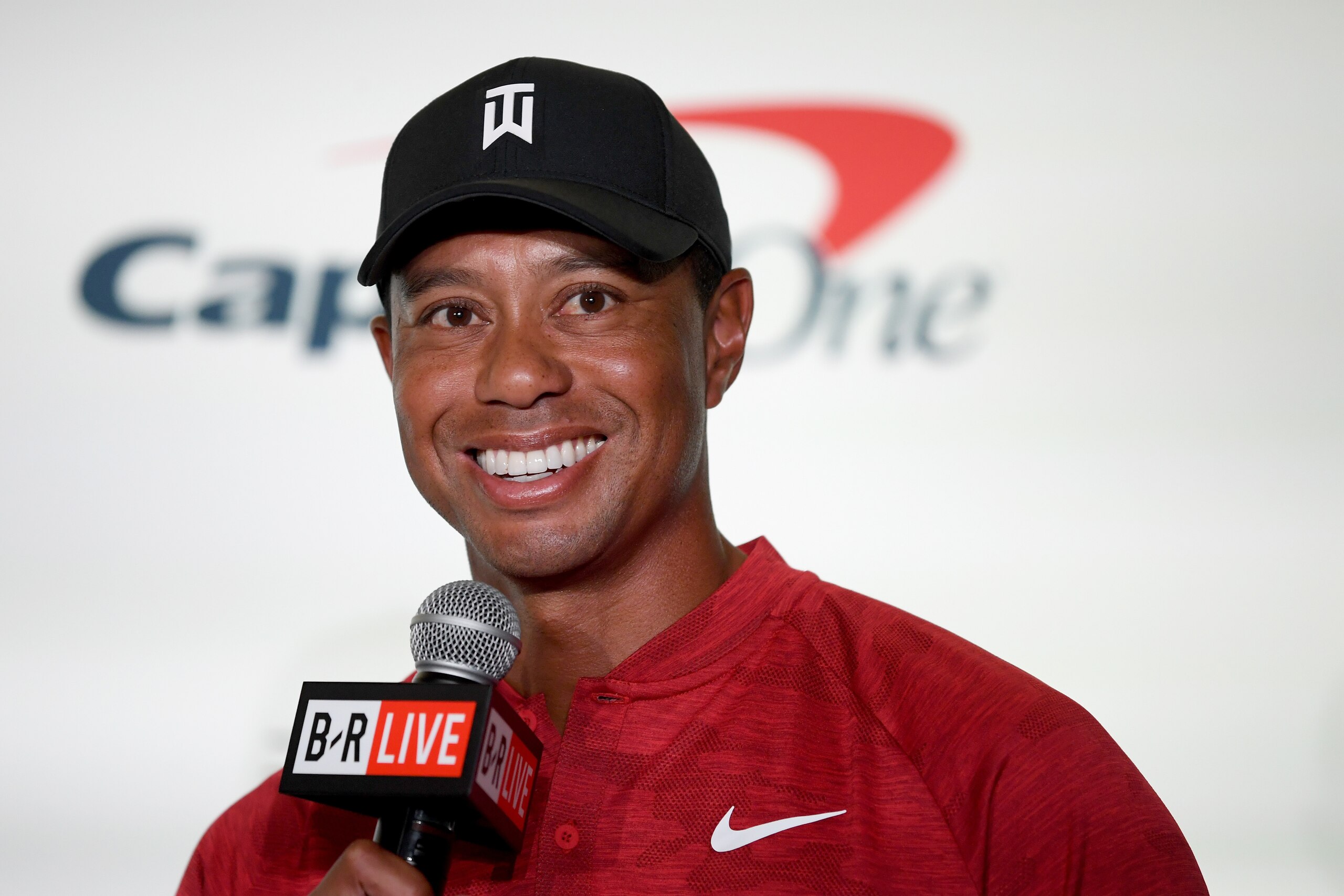 LAS VEGAS, NV - NOVEMBER 20: Tiger Woods speaks with the media alongside Phil Mickelson (not seen) during a press conference before The Match at Shadow Creek Golf Course on November 20, 2018 in Las Vegas, Nevada. (Photo by Harry How/Getty Images for The LAS VEGAS, NV - NOVEMBER 20: Tiger Woods speaks with the media alongside Phil Mickelson (not seen) during a press conference before The Match at Shadow Creek Golf Course on November 20, 2018 in Las Vegas, Nevada. (Photo by Harry How/Getty Images for The