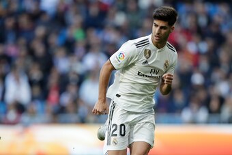 MADRID, SPAIN - NOVEMBER 3: Marco Asensio of Real Madrid during the La Liga Santander  match between Real Madrid v Real Valladolid at the Santiago Bernabeu on November 3, 2018 in Madrid Spain (Photo by David S. Bustamante/Soccrates/Getty Images)