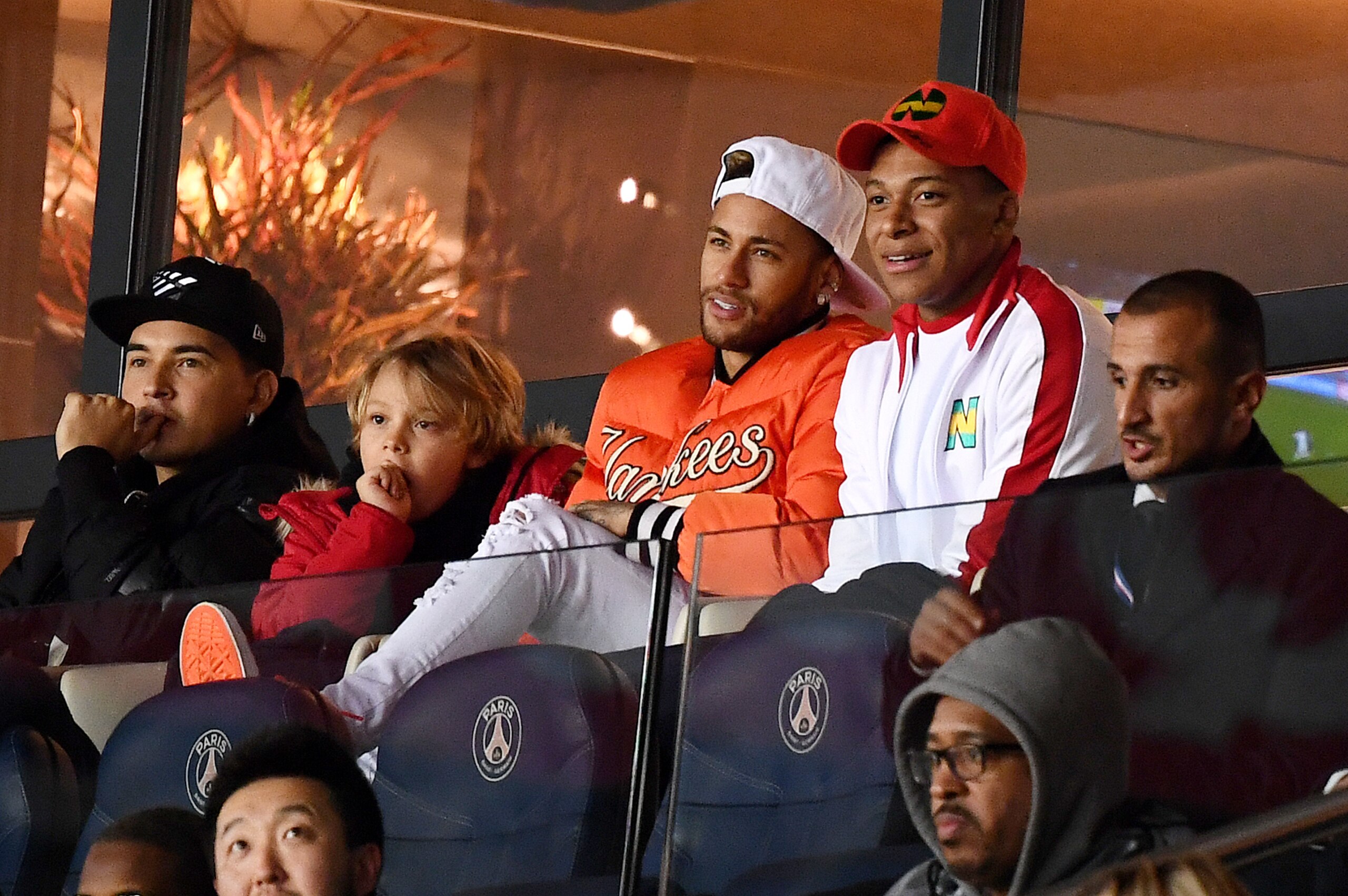 Paris Saint-Germain's Brazilian forward Neymar (C) and Paris Saint-Germain's French forward Kylian MBappe react during the French Ligue 1 football match between Paris Saint-Germain (PSG) and Toulouse (TFC) at the Parc des Princes stadium in Paris on Novem Paris Saint-Germain's Brazilian forward Neymar (C) and Paris Saint-Germain's French forward Kylian MBappe react during the French Ligue 1 football match between Paris Saint-Germain (PSG) and Toulouse (TFC) at the Parc des Princes stadium in Paris on Novem