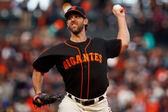 SAN FRANCISCO, CA - SEPTEMBER 15: Madison Bumgarner #40 of the San Francisco Giants pitches against the Colorado Rockies during the first inning at AT&T Park on September 15, 2018 in San Francisco, California. The San Francisco Giants defeated the Colorad