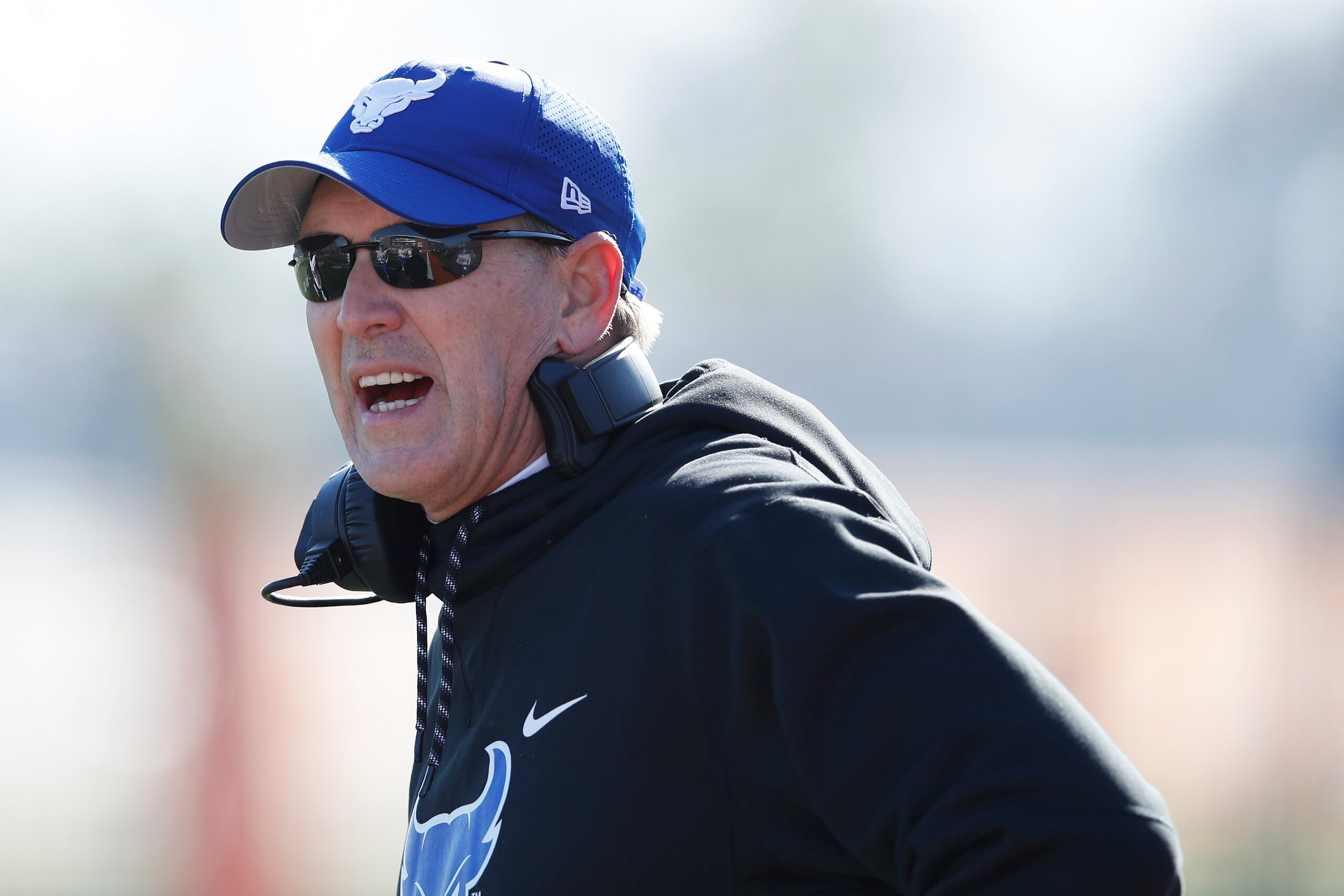 BOWLING GREEN, OH - NOVEMBER 23: Head coach Lance Leipold of the Buffalo Bulls looks on during the game against the Bowling Green Falcons at Doyt Perry Stadium on November 23, 2018 in Bowling Green, Ohio. Buffalo won 44-14. (Photo by Joe Robbins/Getty Ima BOWLING GREEN, OH - NOVEMBER 23: Head coach Lance Leipold of the Buffalo Bulls looks on during the game against the Bowling Green Falcons at Doyt Perry Stadium on November 23, 2018 in Bowling Green, Ohio. Buffalo won 44-14. (Photo by Joe Robbins/Getty Ima
