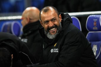 CARDIFF, WALES - NOVEMBER 30: Nuno Espirito Santo the head coach / manager of Wolverhampton Wanderers during the Premier League match between Cardiff City and Wolverhampton Wanderers at Cardiff City Stadium on November 30, 2018 in Cardiff, United Kingdom.