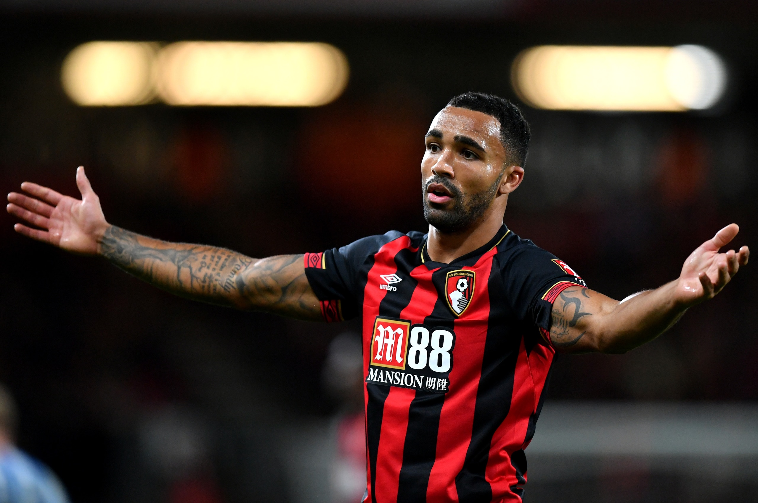 BOURNEMOUTH, ENGLAND - DECEMBER 04:  Callum Wilson of AFC Bournemouth reacts during the Premier League match between AFC Bournemouth and Huddersfield Town at Vitality Stadium on December 4, 2018 in Bournemouth, United Kingdom.  (Photo by Dan Mullan/Getty 