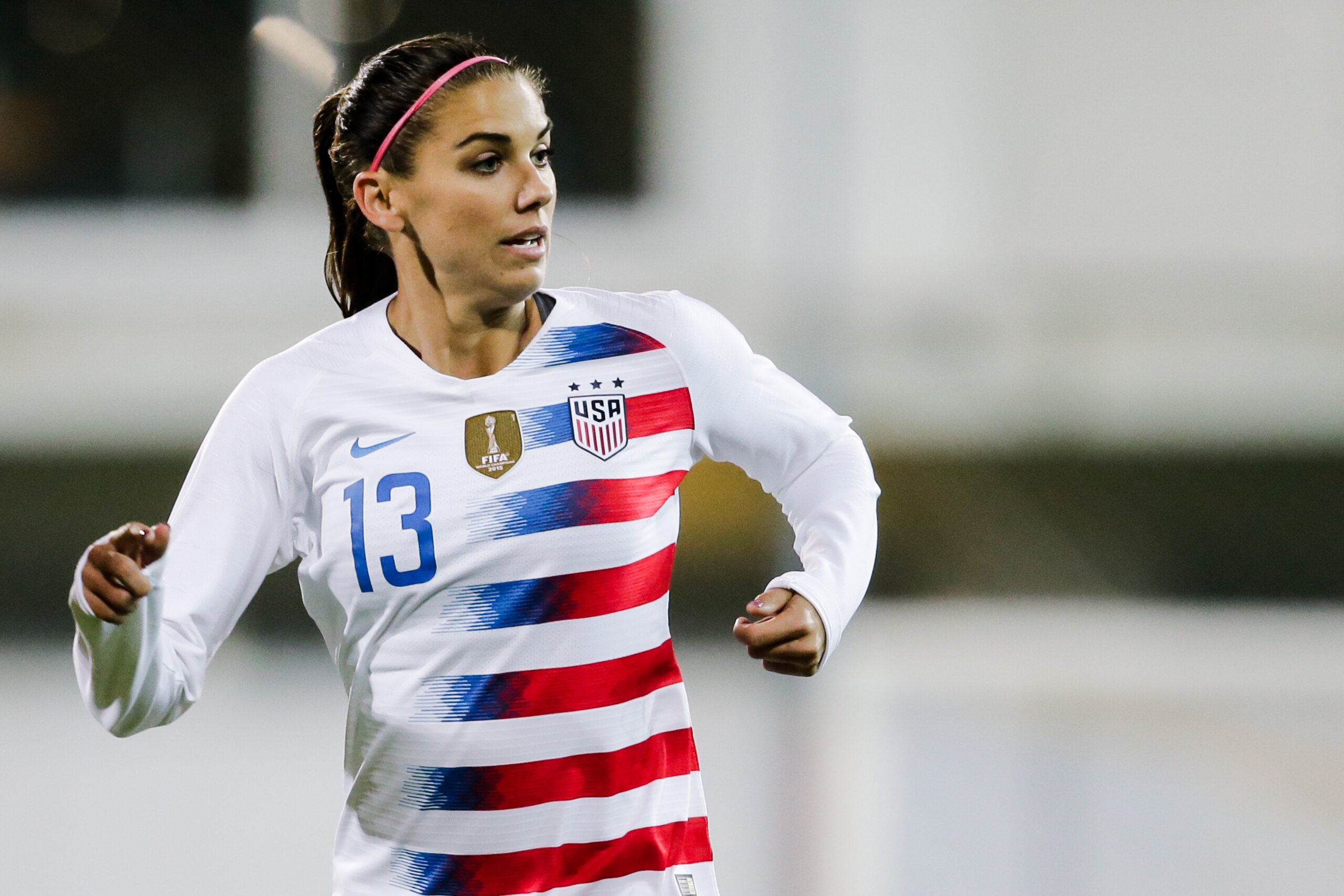LISBON, PORTUGAL - NOVEMBER 8: Alex Morgan of USA Women during the International Friendly Women match between Portugal v USA at the Estadio Antonio Coimbra da Mota on November 8, 2018 in Lisbon Portugal (Photo by Erwin Spek/Soccrates/Getty Images) LISBON, PORTUGAL - NOVEMBER 8: Alex Morgan of USA Women during the International Friendly Women match between Portugal v USA at the Estadio Antonio Coimbra da Mota on November 8, 2018 in Lisbon Portugal (Photo by Erwin Spek/Soccrates/Getty Images)