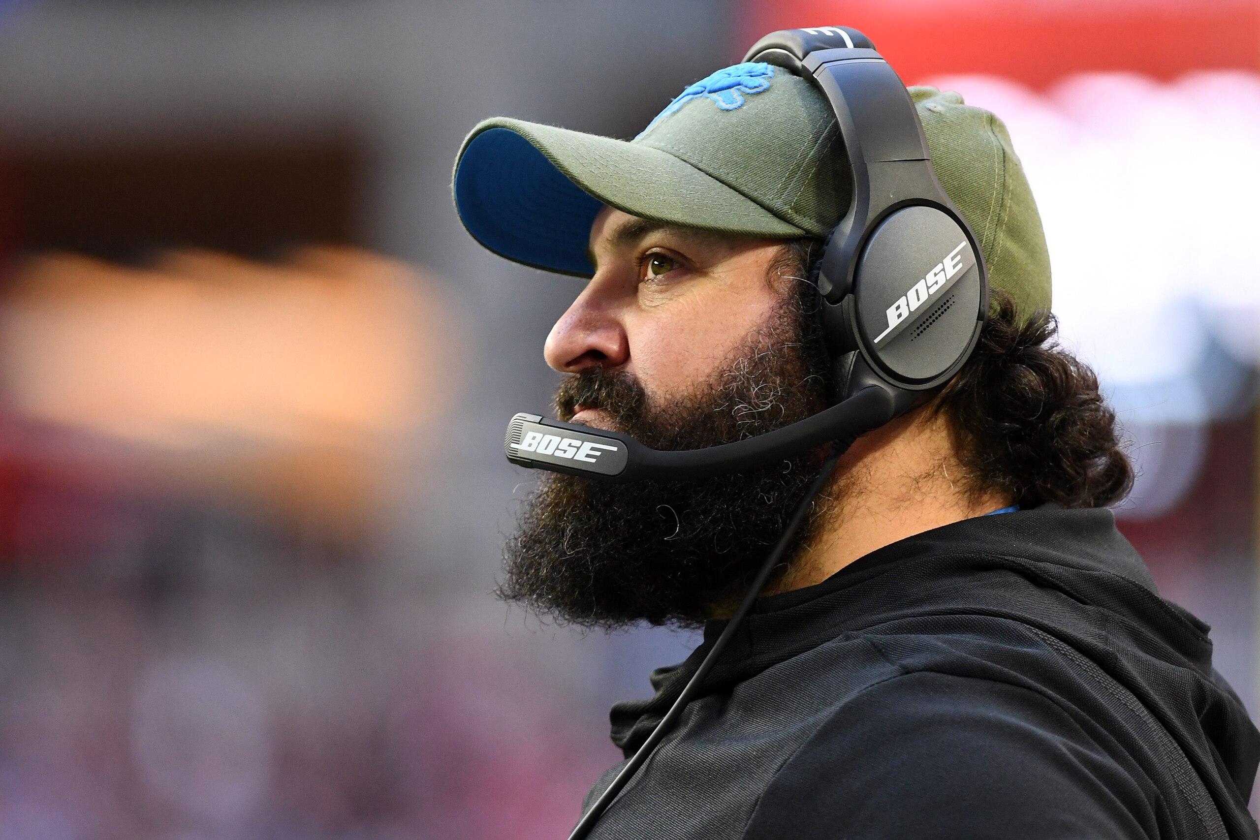 GLENDALE, ARIZONA - DECEMBER 09: Head coach Matt Patricia of the Detroit Lions looks on during the NFL game against the Arizona Cardinals at State Farm Stadium on December 09, 2018 in Glendale, Arizona. (Photo by Jennifer Stewart/Getty Images)
