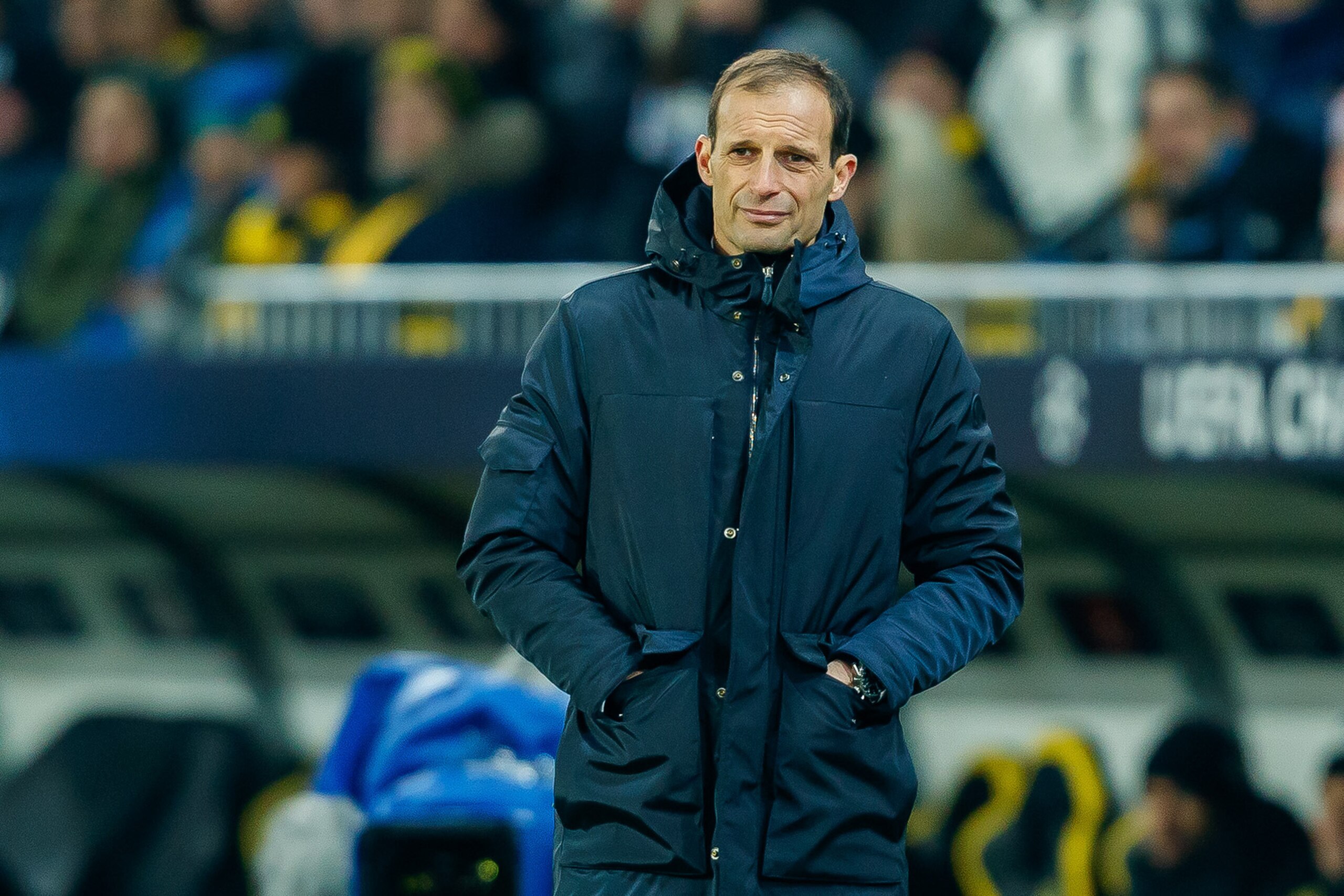 BERN, SWITZERLAND - DECEMBER 12: head coach Massimiliano Allegri of Juventus looks on during the UEFA Champions League Group H match between BSC Young Boys and Juventus at Stade de Suisse, Wankdorf on December 12, 2018 in Bern, Switzerland. (Photo by TF-I