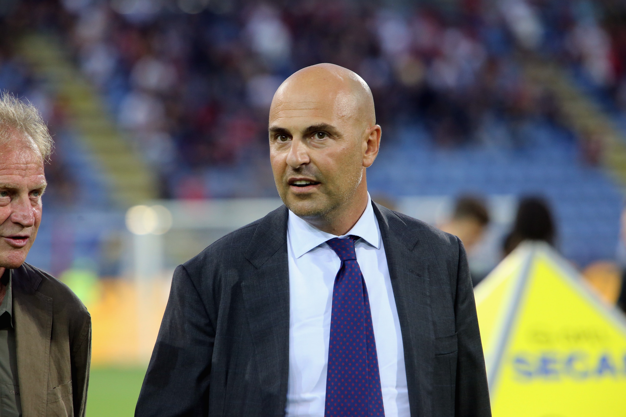 CAGLIARI, ITALY - SEPTEMBER 16: the president of Cagliari Tommaso Gliulini  during the serie A match between Cagliari and AC Milan at Sardegna Arena on September 16, 2018 in Cagliari, Italy.  (Photo by Enrico Locci/Getty Images)