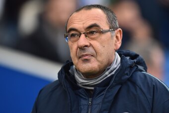 Chelsea's Italian head coach Maurizio Sarri arrives for the English Premier League football match between Brighton and Hove Albion and Chelsea at the American Express Community Stadium in Brighton, southern England on December 16, 2018. (Photo by Glyn KIR