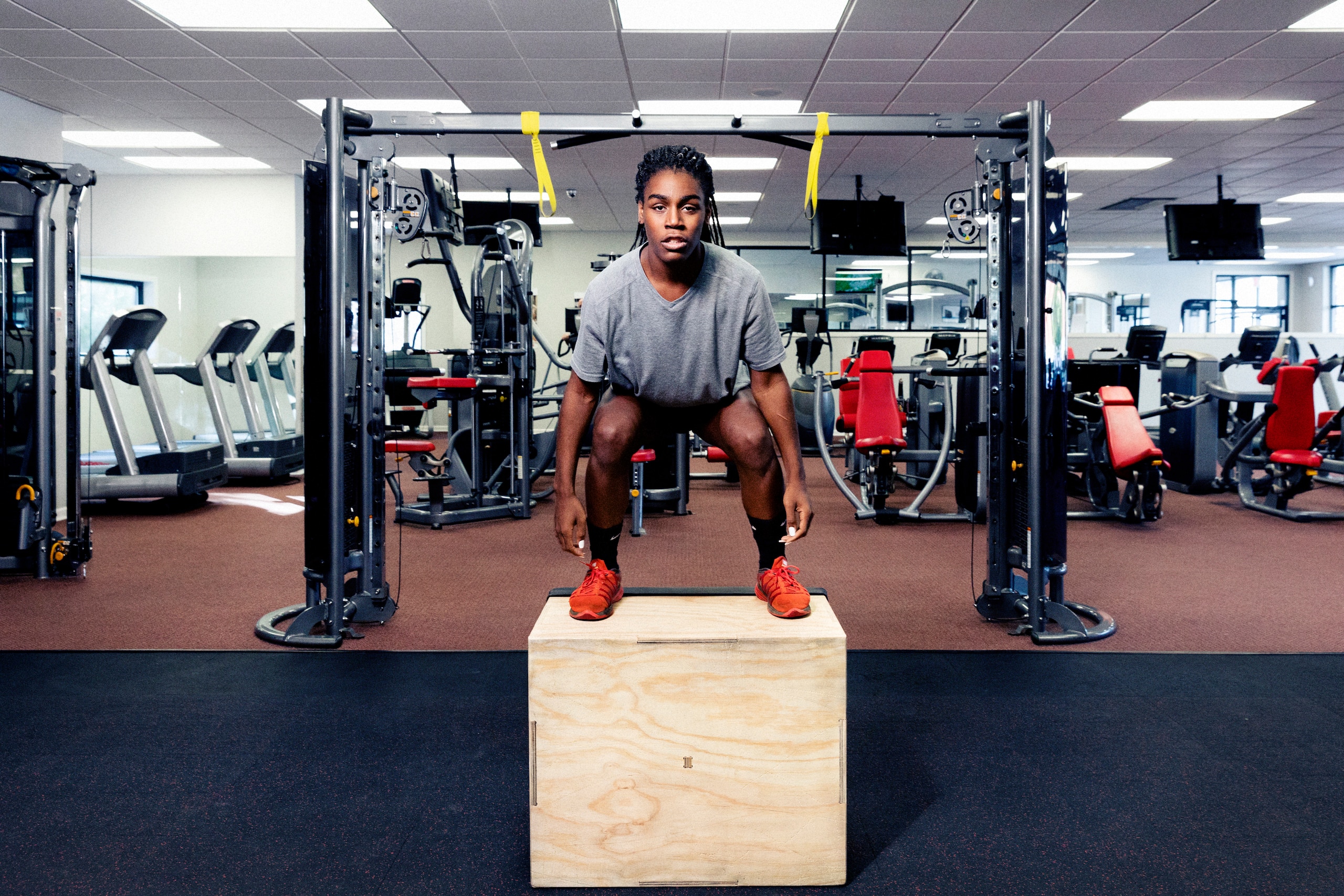 Andraya is relatively new to weightlifting. She hopes that training will improve her times.