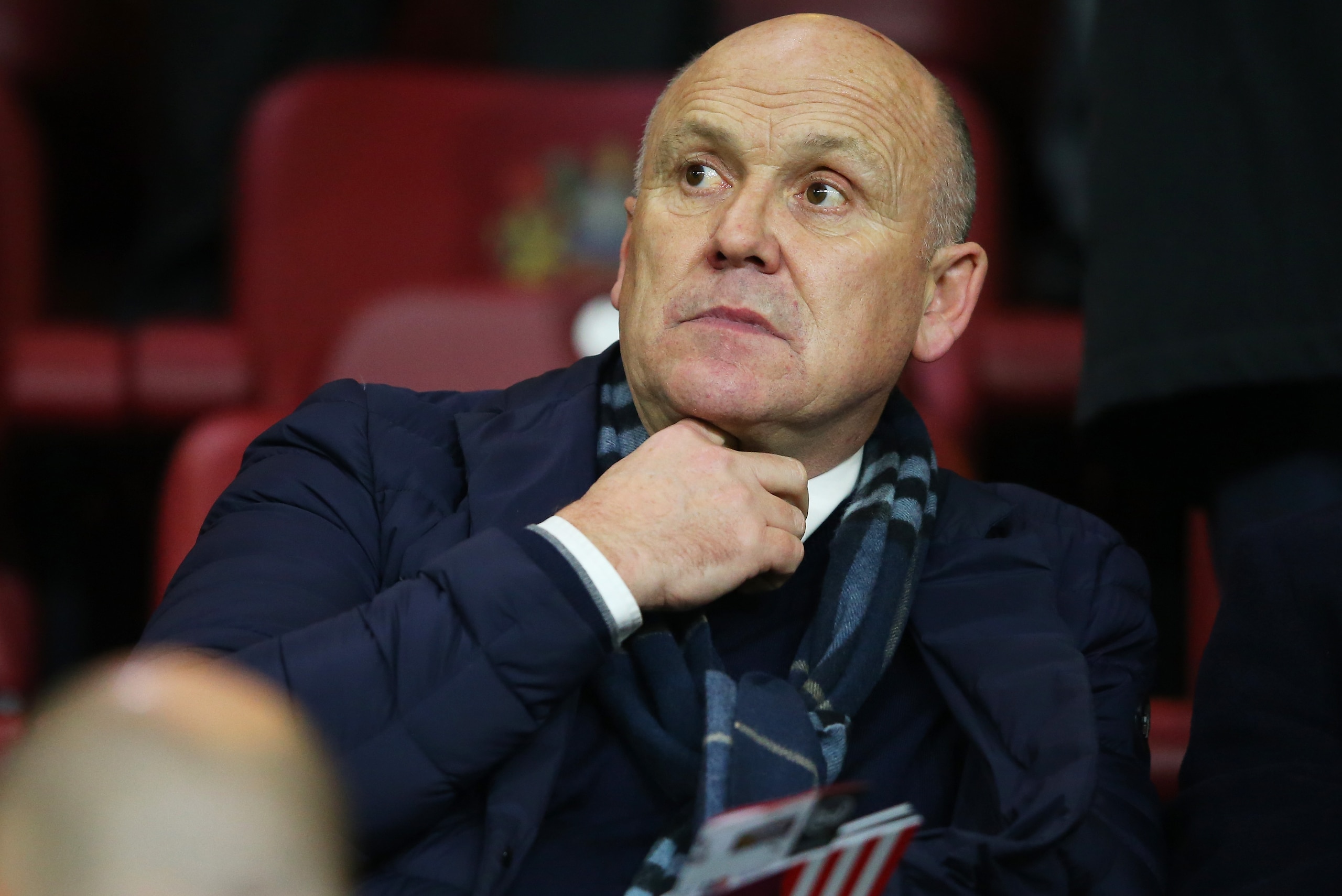 BURNLEY, ENGLAND - JANUARY 17: Mike Phelan looks on from the stands during the Emirates FA Cup third round replay between Burnley and Sunderland at Turf Moor on January 17, 2017 in Burnley, England. (Photo by Alex Livesey/Getty Images) BURNLEY, ENGLAND - JANUARY 17: Mike Phelan looks on from the stands during the Emirates FA Cup third round replay between Burnley and Sunderland at Turf Moor on January 17, 2017 in Burnley, England. (Photo by Alex Livesey/Getty Images)