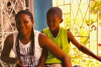 Danielle on vacation with his mother