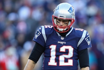 FOXBOROUGH, MA - DECEMBER 23:  Tom Brady #12 of the New England Patriots reacts during the second half against the Buffalo Bills at Gillette Stadium on December 23, 2018 in Foxborough, Massachusetts.  (Photo by Maddie Meyer/Getty Images)