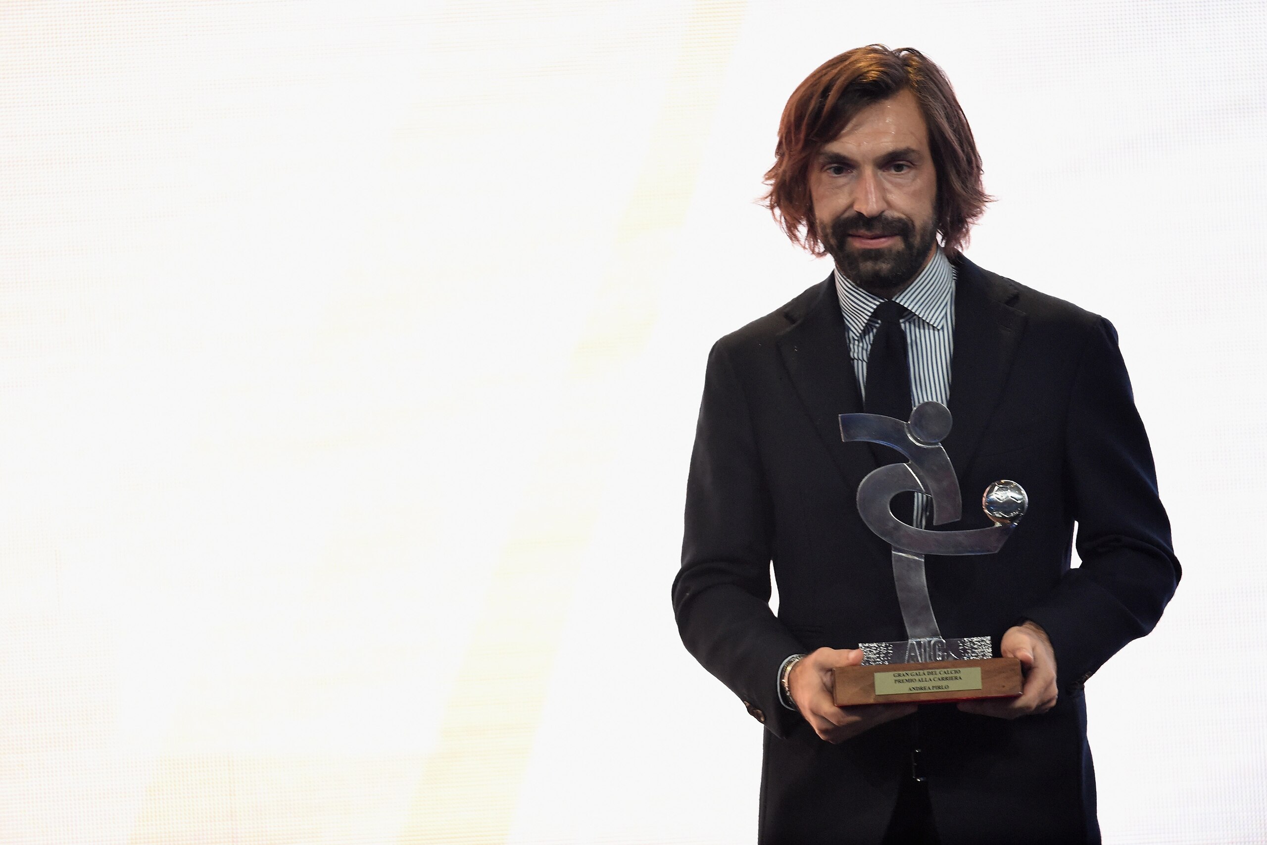 MILAN, ITALY - DECEMBER 03: Andrea Pirlo receives the 'Oscar Del Calcio AIC' Italian Football Awards on December 3, 2018 in Milan, Italy.  (Photo by Pier Marco Tacca/Getty Images)