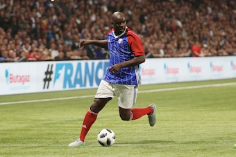 NANTERRE, FRANCE - JUNE 12:  Lilian Thuram of France 98 in action during the Friendly match between France 98 and FIFA 98 at U Arena on June 12, 2018 in Nanterre near Paris, France.  (Photo by Xavier Laine/Getty Images)
