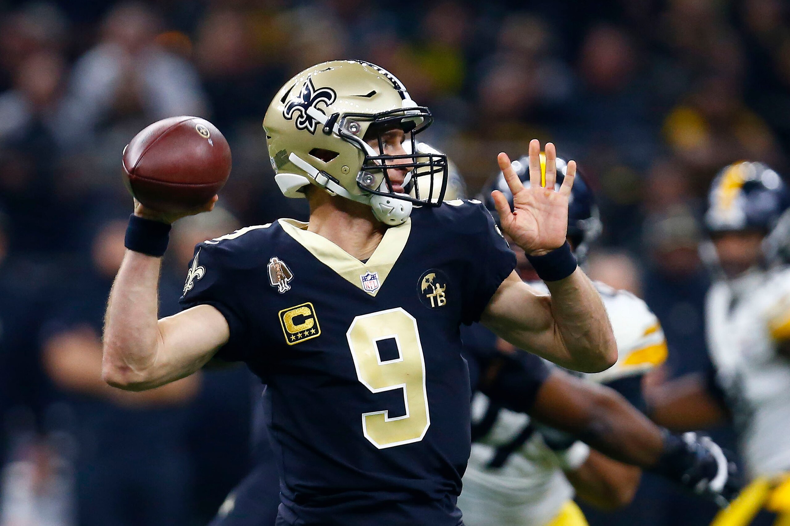 Drew Brees and the Saints are favored to win the Super Bowl.