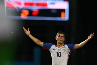 COUVA, TRINIDAD AND TOBAGO - OCTOBER 10: Christian Pulisic of the United States mens national team reacts to the referee's call during the FIFA World Cup Qualifier match between Trinidad and Tobago at the Ato Boldon Stadium on October 10, 2017 in Couva, T