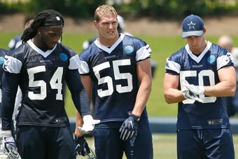 Cowboys linebackers Jaylon Smith, Leighton Vander Esch and Sean Lee.
