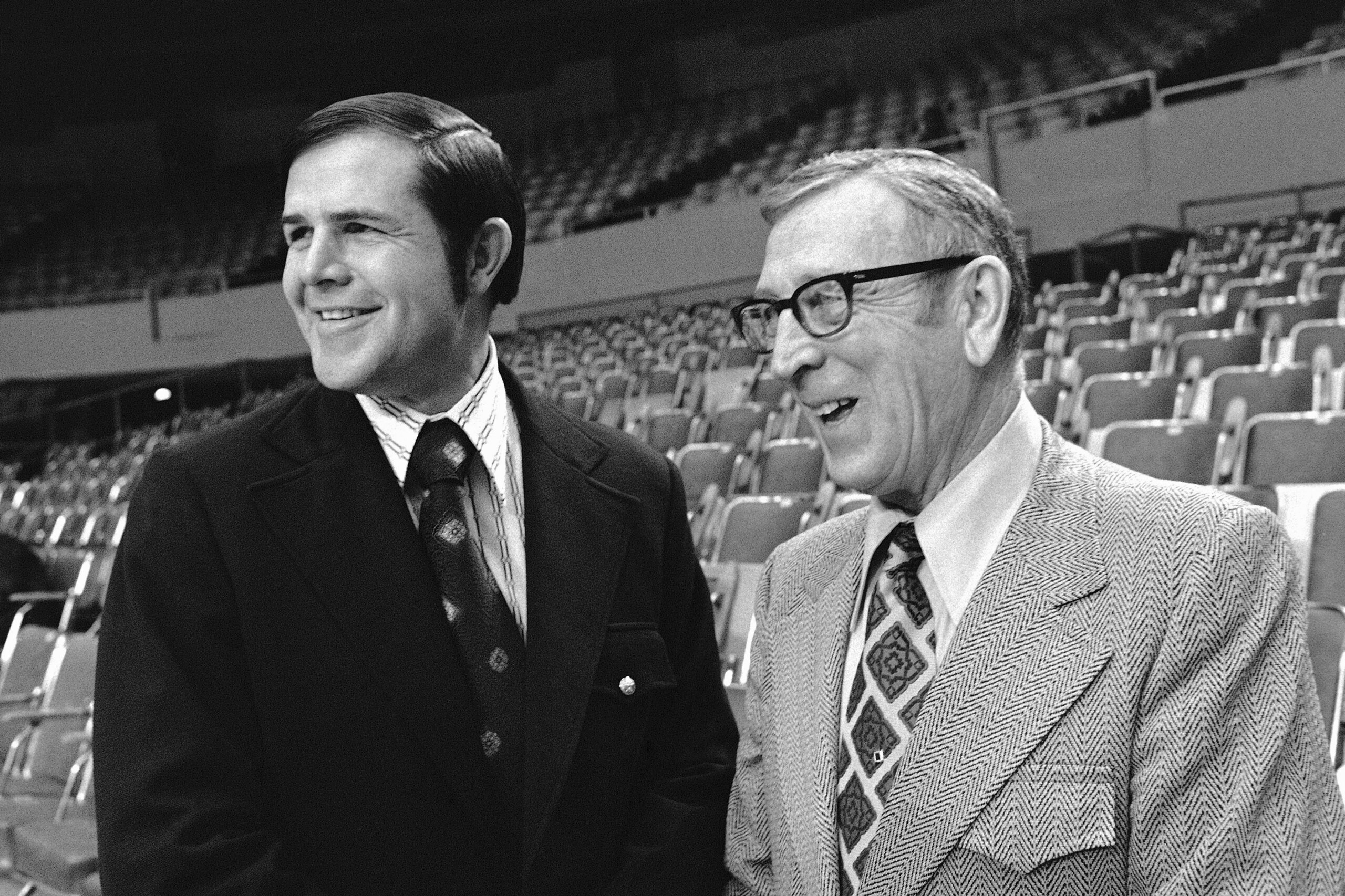 Denny Crum with John Wooden in 1972. Denny Crum with John Wooden in 1972.