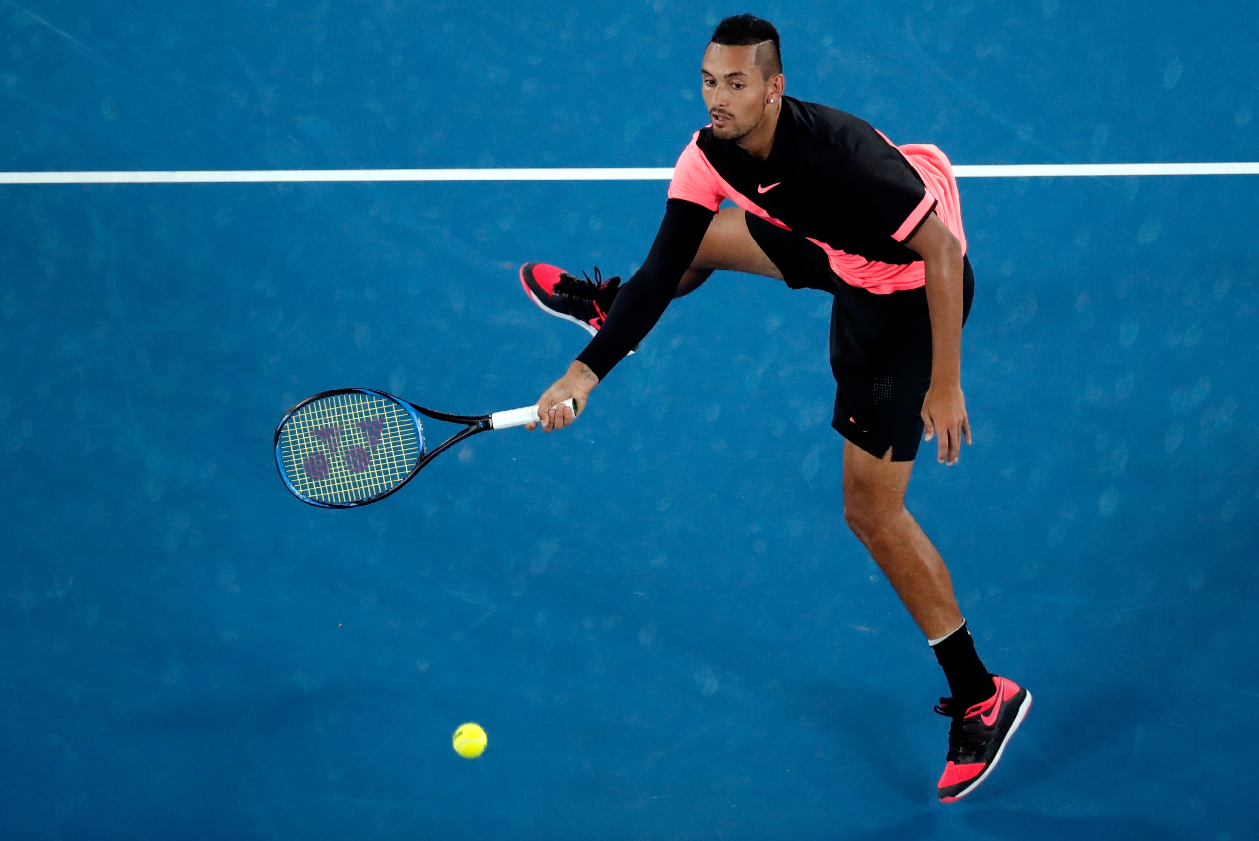 A longtime NBA and Boston Celtics fan, Nick Kyrgios said that debuting the new Vapor X Kyrie 5s at the Australian Open might be the biggest moment in his career to date.