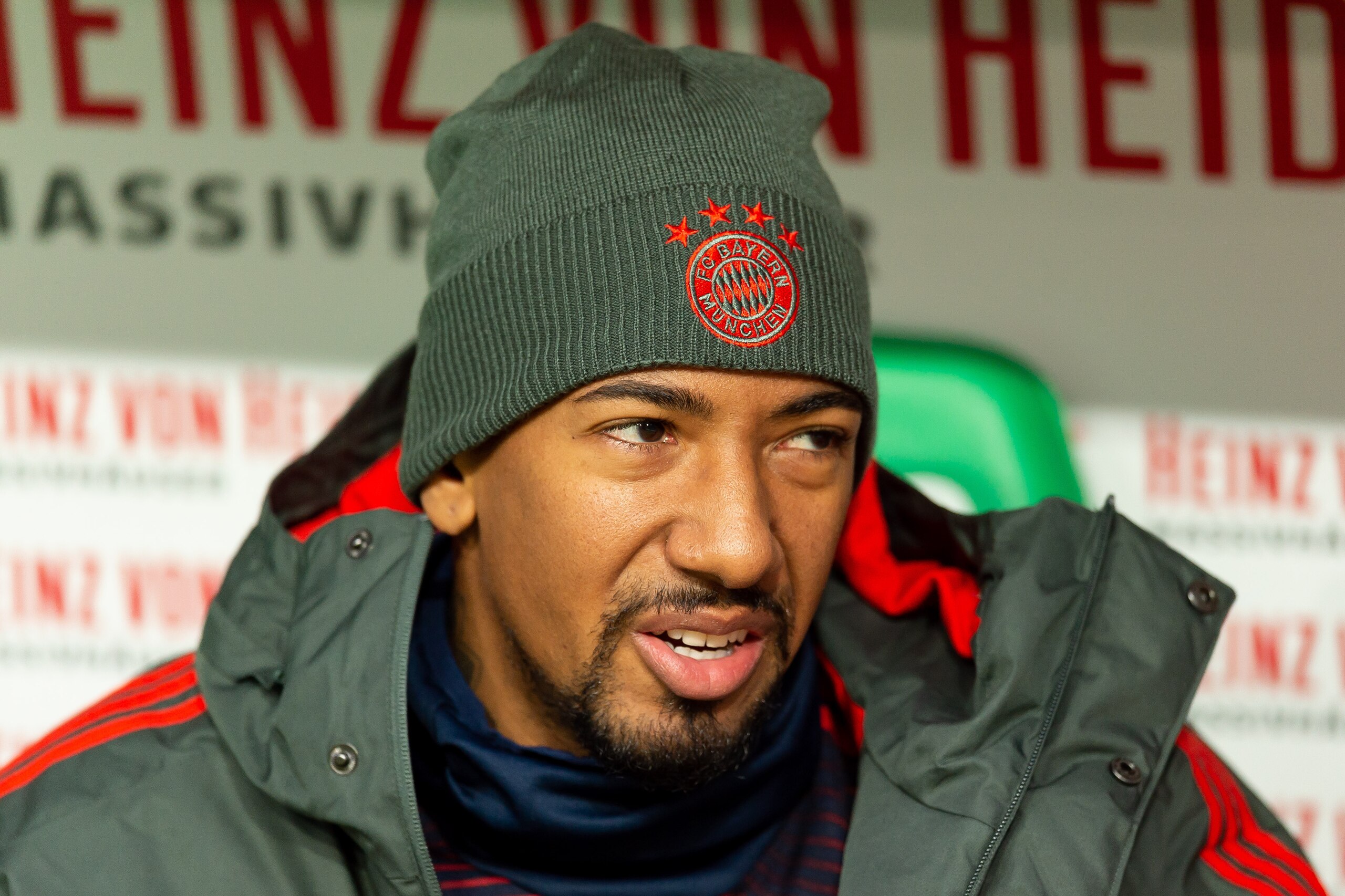 HANOVER, GERMANY - DECEMBER 15: Jerome Boateng of Bayern Muenchen looks on during the Bundesliga match between Hannover 96 and FC Bayern Muenchen at HDI-Arena on December 15, 2018 in Hanover, Germany. (Photo by TF-Images/TF-Images via Getty Images)