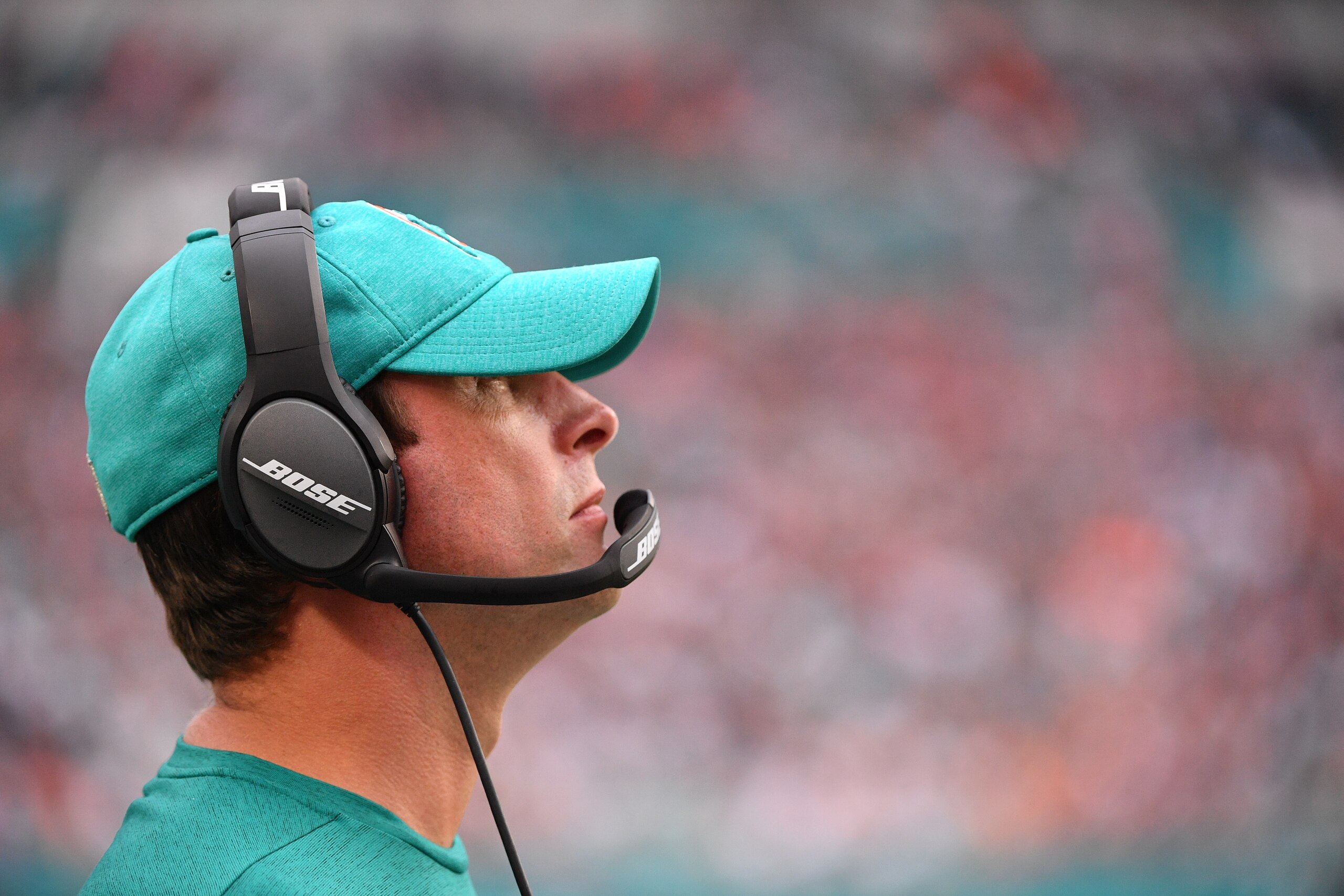 MIAMI, FL - DECEMBER 09: Head coach Adam Gase of the Miami Dolphins coaching against the New England Patriots at Hard Rock Stadium on December 9, 2018 in Miami, Florida. (Photo by Mark Brown/Getty Images) MIAMI, FL - DECEMBER 09: Head coach Adam Gase of the Miami Dolphins coaching against the New England Patriots at Hard Rock Stadium on December 9, 2018 in Miami, Florida. (Photo by Mark Brown/Getty Images)
