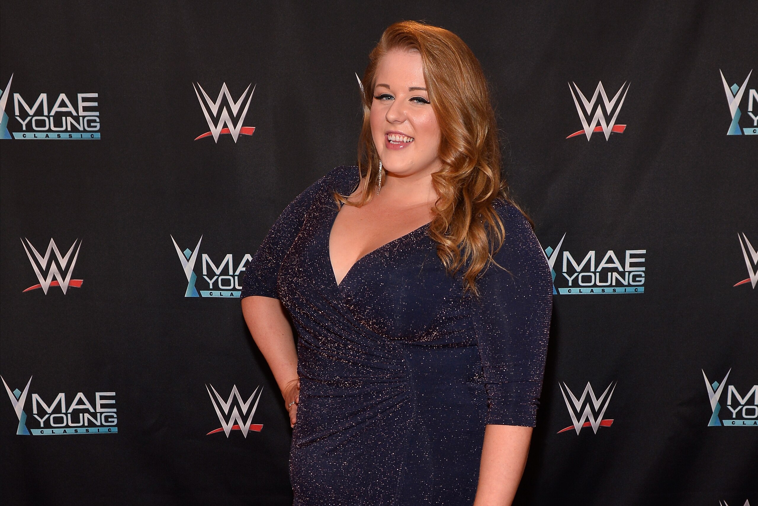 LAS VEGAS, NV - SEPTEMBER 12:  Mae Young Classic contestant Piper Niven appears on the red carpet of the WWE Mae Young Classic on September 12, 2017 in Las Vegas, Nevada.  (Photo by Bryan Steffy/Getty Images for WWE)