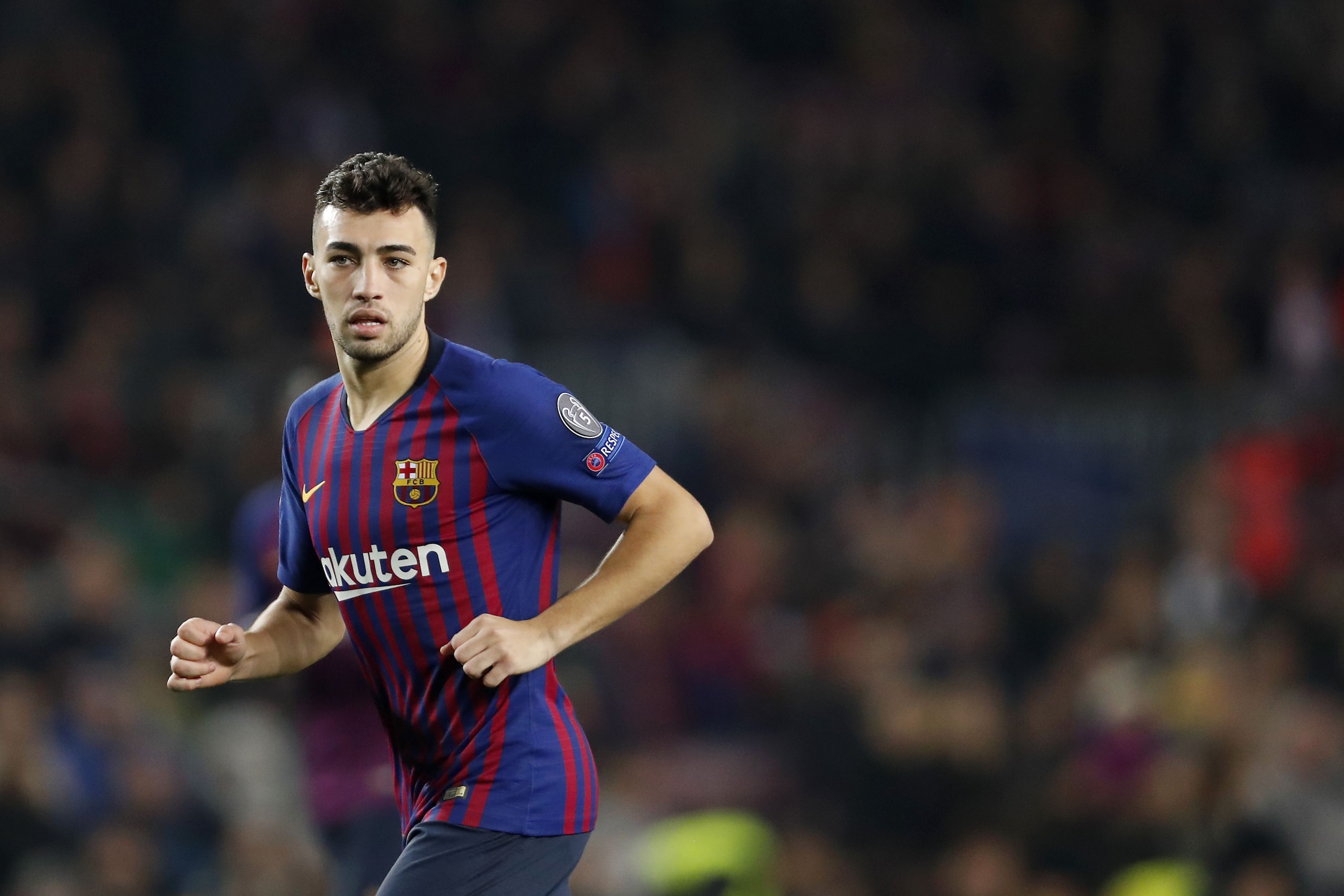 Munir El Haddadi of FC Barcelona during the UEFA Champions League group B match between FC Barcelona and Tottenham Hotspur FC at the Camp Nou stadium on December 11, 2018 in Barcelona, Spain(Photo by VI Images via Getty Images) Munir El Haddadi of FC Barcelona during the UEFA Champions League group B match between FC Barcelona and Tottenham Hotspur FC at the Camp Nou stadium on December 11, 2018 in Barcelona, Spain(Photo by VI Images via Getty Images)
