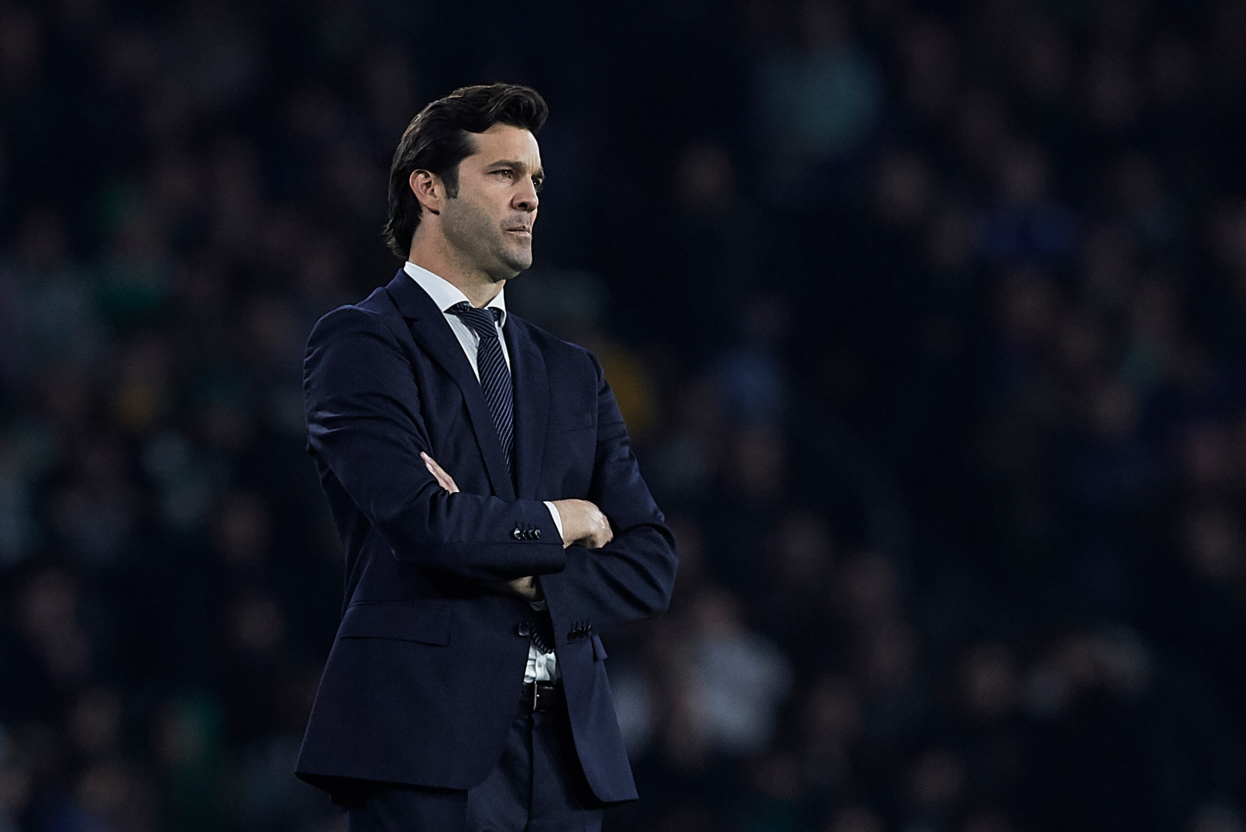 SEVILLE, SPAIN - JANUARY 13: Santiago Solari, Manager of Real Madrid looks on during the La Liga match between Real Betis Balompie and Real Madrid CF at Estadio Benito Villamarin on January 13, 2019 in Seville, Spain. (Photo by Quality Sport Images/Getty SEVILLE, SPAIN - JANUARY 13: Santiago Solari, Manager of Real Madrid looks on during the La Liga match between Real Betis Balompie and Real Madrid CF at Estadio Benito Villamarin on January 13, 2019 in Seville, Spain. (Photo by Quality Sport Images/Getty