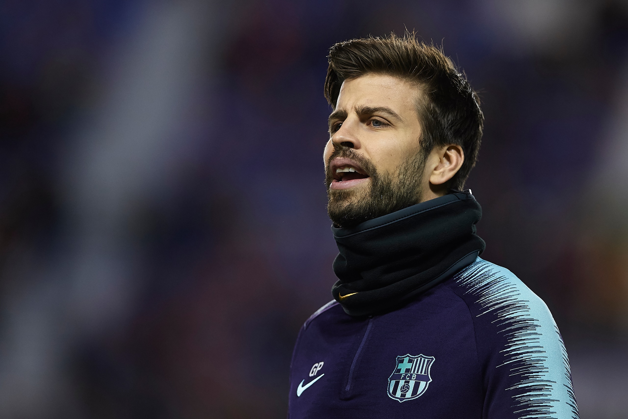 VALENCIA, SPAIN - DECEMBER 16: Gerard Pique of Barcelona looks on prior to the La Liga match between Levante UD and FC Barcelona at Ciutat de Valencia on December 16, 2018 in Valencia, Spain. (Photo by Quality Sport Images/Getty Images)