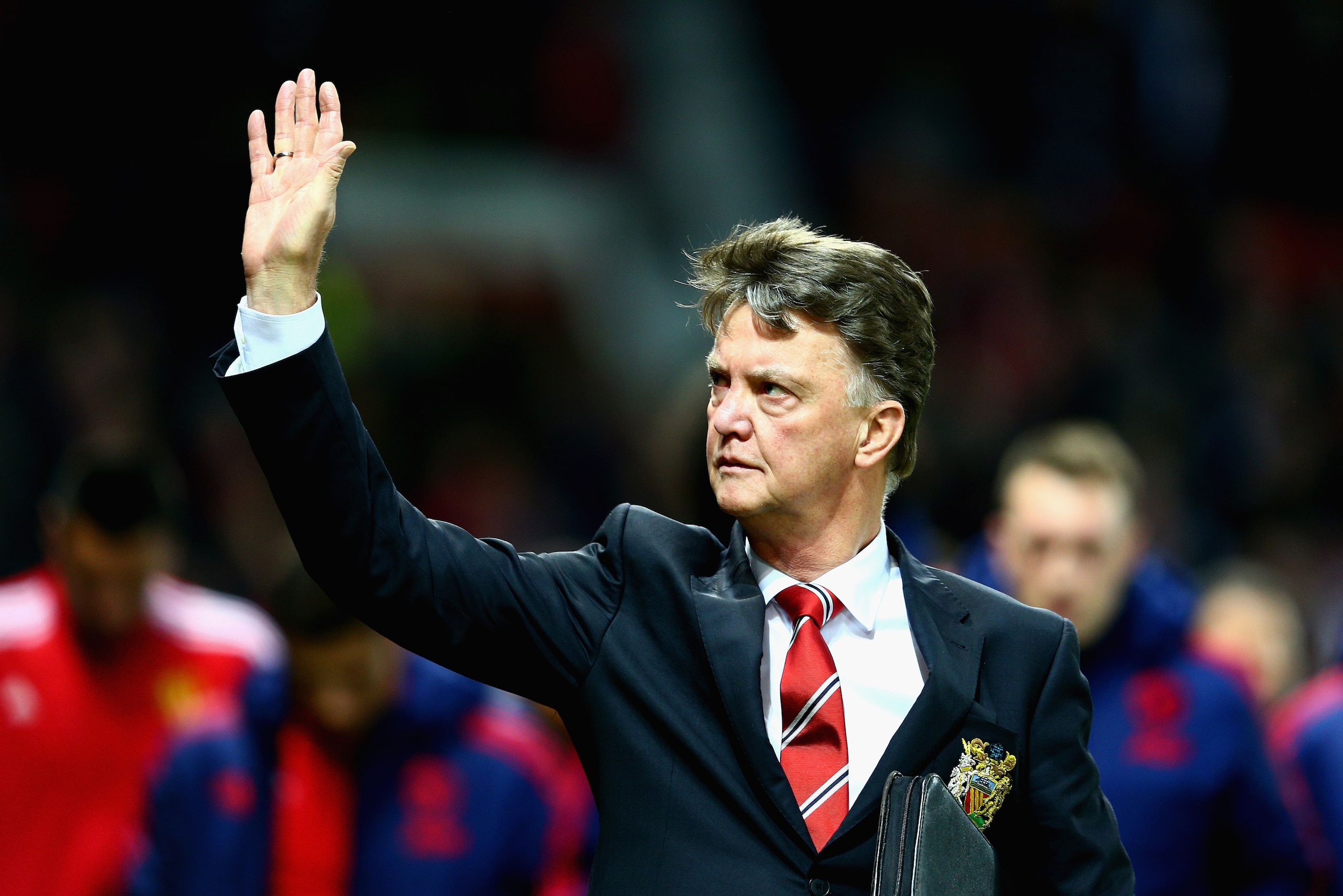 MANCHESTER, ENGLAND - DECEMBER 28:  Louis van Gaal, manager of Manchester United walks to the bench before the start of the Barclays Premier League match between Manchester United and Chelsea at Old Trafford on December 28, 2015 in Manchester, England.  (