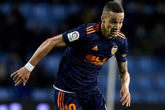 VIGO, SPAIN - JANUARY 19: Rodrigo Moreno of Valencia CF in action during the La Liga match between RC Celta de Vigo and Valencia CF at Abanca Balaidos Stadium on January 19, 2019 in Vigo, Spain. (Photo by Quality Sport Images/Getty Images)