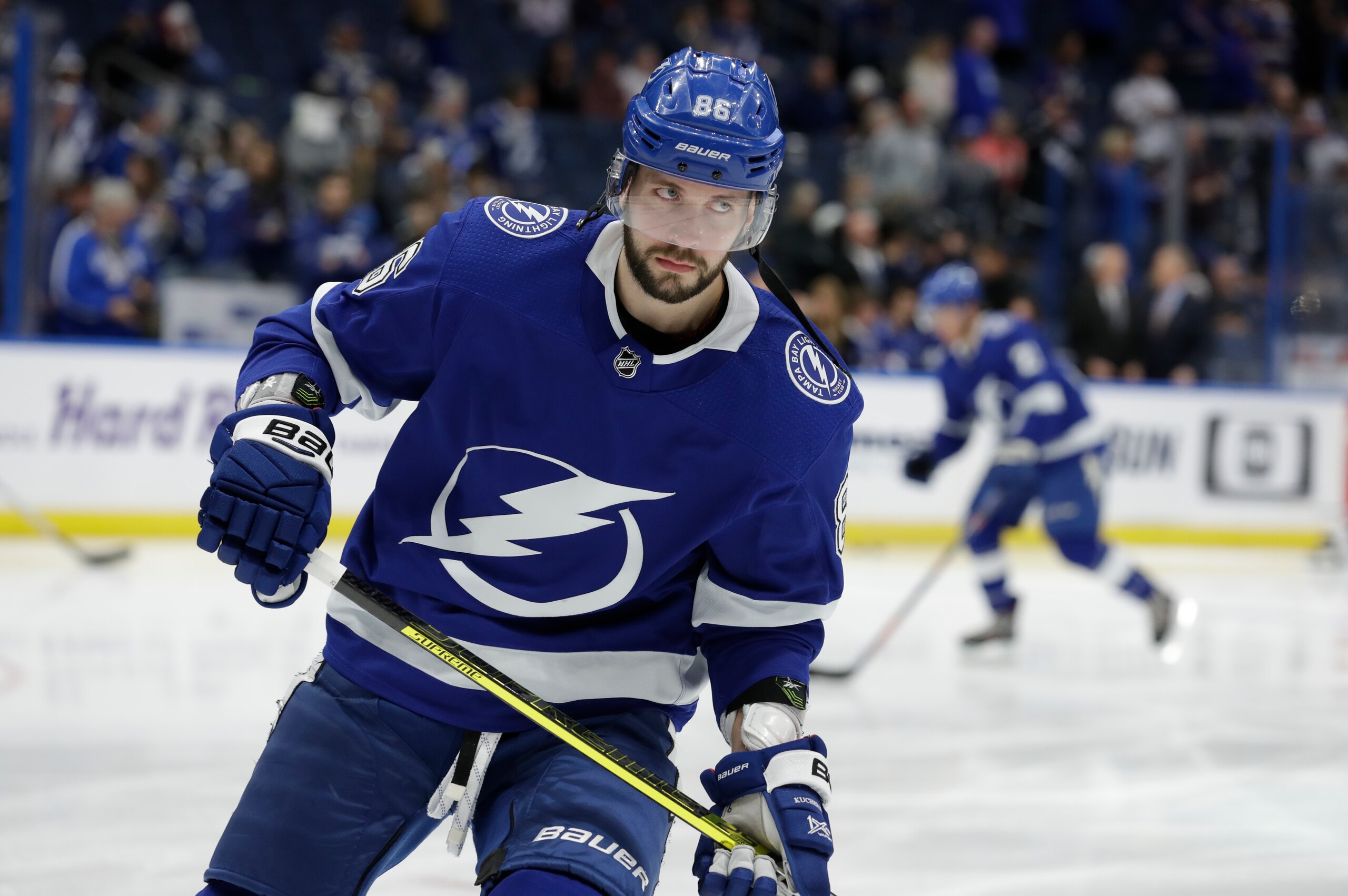 Nikita Kucherov had two assists for the Lightning Saturday night.