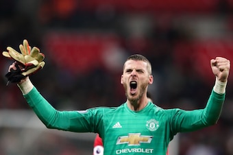 LONDON, ENGLAND - JANUARY 13: David de Gea of Manchester United at full time of the Premier League match between Tottenham Hotspur and Manchester United at Wembley Stadium on January 13, 2019 in London, United Kingdom. (Photo by James Williamson - AMA/Get