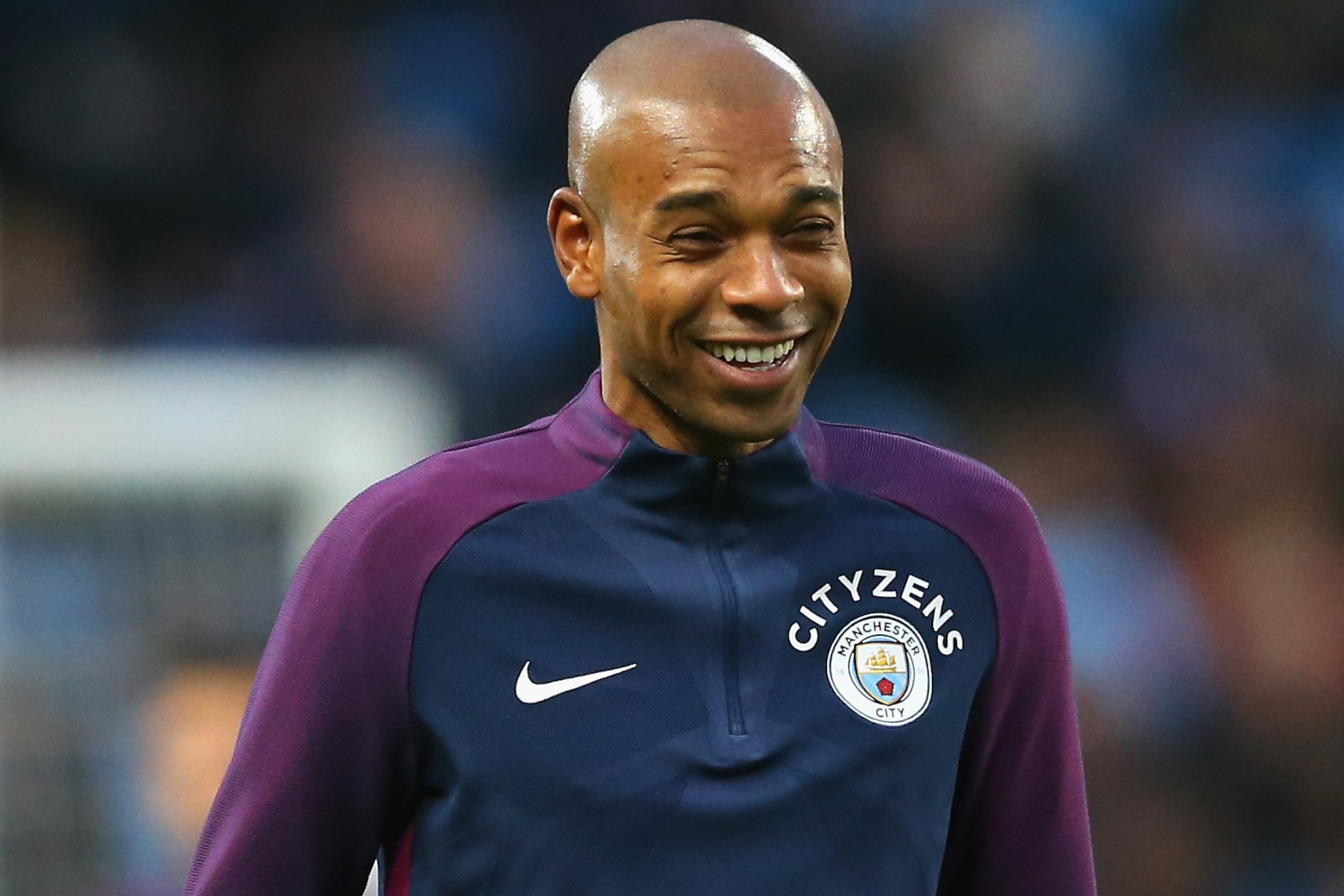 MANCHESTER, ENGLAND - DECEMBER 03: Fernandinho of Manchester City looks on during the warm up prior to the Premier League match between Manchester City and West Ham United at Etihad Stadium on December 3, 2017 in Manchester, England. (Photo by Alex Live MANCHESTER, ENGLAND - DECEMBER 03: Fernandinho of Manchester City looks on during the warm up prior to the Premier League match between Manchester City and West Ham United at Etihad Stadium on December 3, 2017 in Manchester, England. (Photo by Alex Live