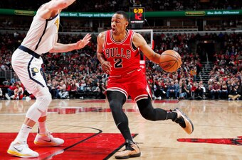 CHICAGO, IL - JANUARY 4: Jabari Parker #2 of the Chicago Bulls drives to the basket against the Indiana Pacers on January 4, 2019 at United Center in Chicago, Illinois. NOTE TO USER: User expressly acknowledges and agrees that, by downloading and or using