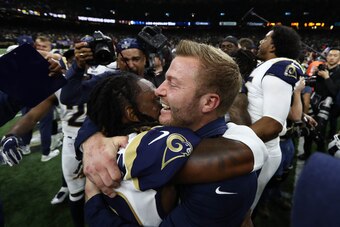 Robey-Coleman and coach Sean McVay after the win over the Saints.