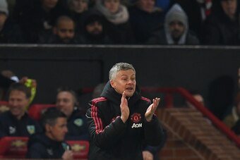Manchester United's  Norwegian caretaker manager Ole Gunnar Solskjaer gestures on the touchline during the English Premier League football match between Manchester United and Burnley at Old Trafford in Manchester, north west England, on January 29, 2019. 