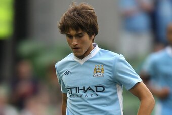 DUBLIN, IRELAND - JULY 31: Denis Suarez of Manchester City runs with the ball during the Dublin Super Cup match between Inter Milan and Manchester City at the Aviva Stadium on July 31, 2011 in Dublin, Ireland.  (Photo by David Rogers/Getty Images)