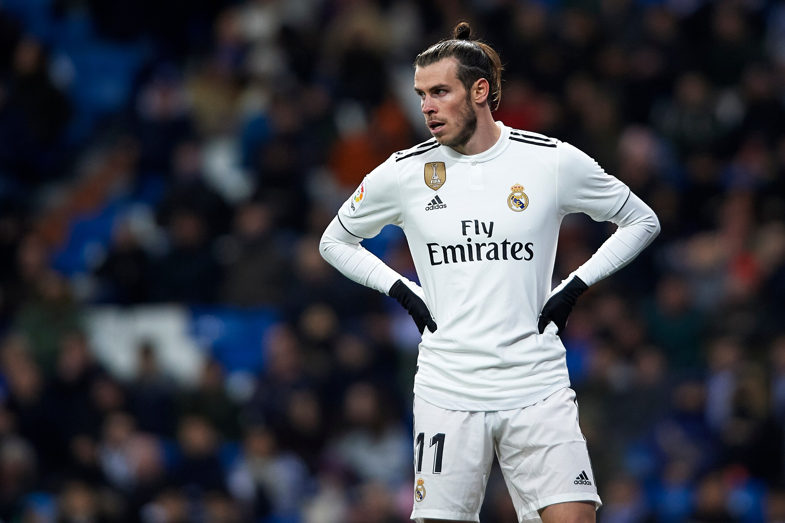 MADRID, SPAIN - FEBRUARY 03: Gareth Bale of Real Madrid looks on during the La Liga match between Real Madrid CF and Deportivo Alaves at Estadio Santiago Bernabeu on February 03, 2019 in Madrid, Spain. (Photo by Quality Sport Images/Getty Images)
