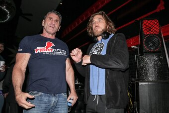 Shamrock and Lawlor planning out their match