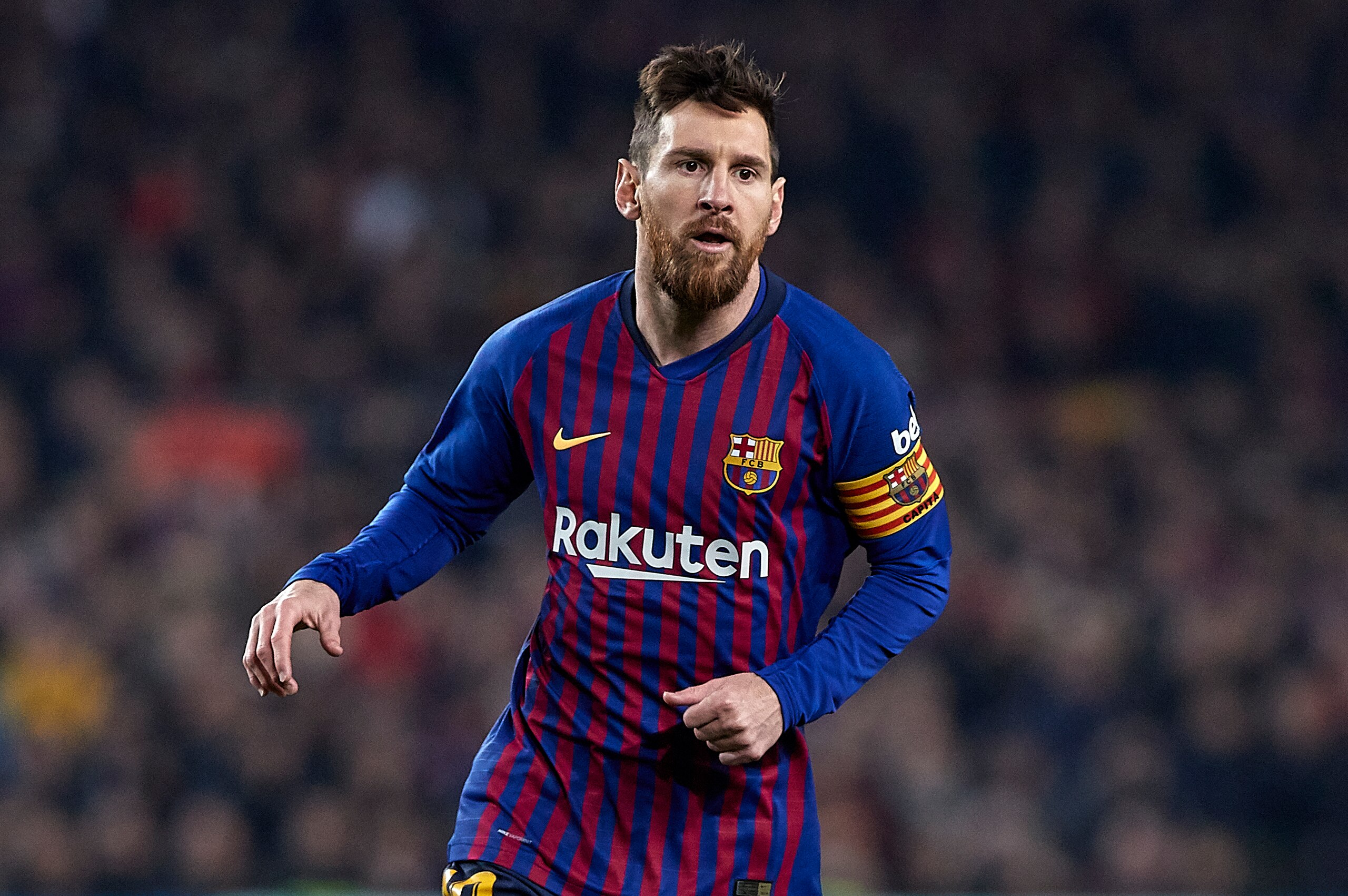 BARCELONA, SPAIN - FEBRUARY 06: Lionel Messi of FC Barcelona during the Copa del Semi Final match between Barcelona and Real Madrid at Nou Camp on February 06, 2019 in Barcelona, Spain. (Photo by Quality Sport Images/Getty Images) BARCELONA, SPAIN - FEBRUARY 06: Lionel Messi of FC Barcelona during the Copa del Semi Final match between Barcelona and Real Madrid at Nou Camp on February 06, 2019 in Barcelona, Spain. (Photo by Quality Sport Images/Getty Images)