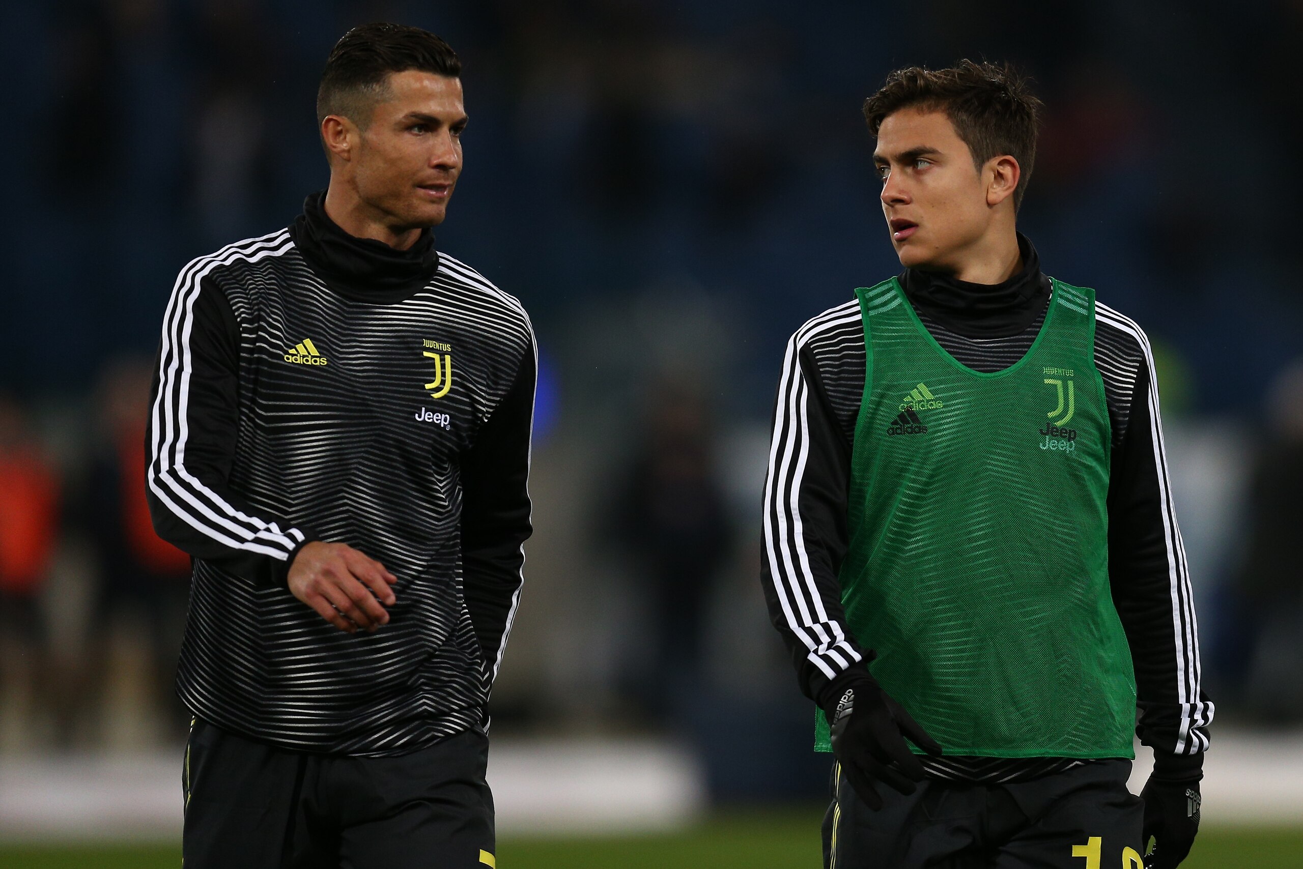 ROME, ITALY - JANUARY 27: Cristiano Ronaldo of Juventus, Paulo Dybala of Juventus  during the Italian Serie A   match between Lazio v Juventus at the Stadio Olimpico Rome on January 27, 2019 in Rome Italy (Photo by Danilo Di Giovanni/Soccrates/Getty Image