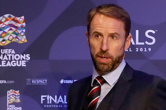 England manager Gareth Southgate reacts during the draws for the UEFA Nations League football competition semi-finals, in Dublin on December 3, 2018. (Photo by Paul FAITH / AFP)        (Photo credit should read PAUL FAITH/AFP/Getty Images)