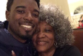 Dee Gordon and his grandmother, Gwendolyn Caitt
