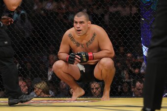 LAS VEGAS, NV - JULY 9: Cain Velasquez prepares to fight Travis Browne during the UFC 200 event at T-Mobile Arena on July 9, 2016 in Las Vegas, Nevada. (Photo by Rey Del Rio/Getty Images)