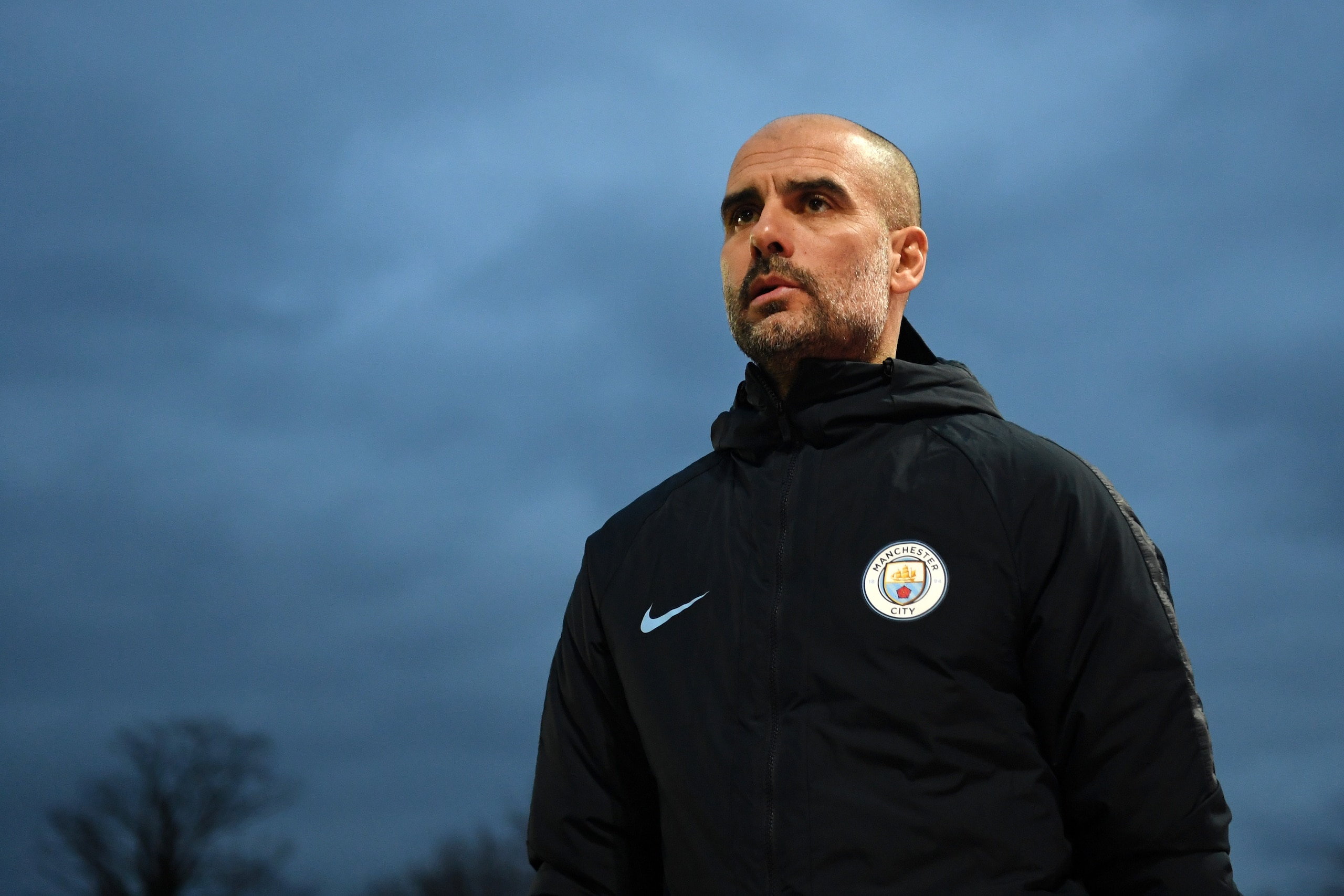 NEWPORT, WALES - FEBRUARY 16: Josep Guardiola, Manager of Manchester City looks on during the FA Cup Fifth Round match between Newport County AFC and Manchester City at Rodney Parade on February 16, 2019 in Newport, United Kingdom. (Photo by Michael Reg NEWPORT, WALES - FEBRUARY 16: Josep Guardiola, Manager of Manchester City looks on during the FA Cup Fifth Round match between Newport County AFC and Manchester City at Rodney Parade on February 16, 2019 in Newport, United Kingdom. (Photo by Michael Reg