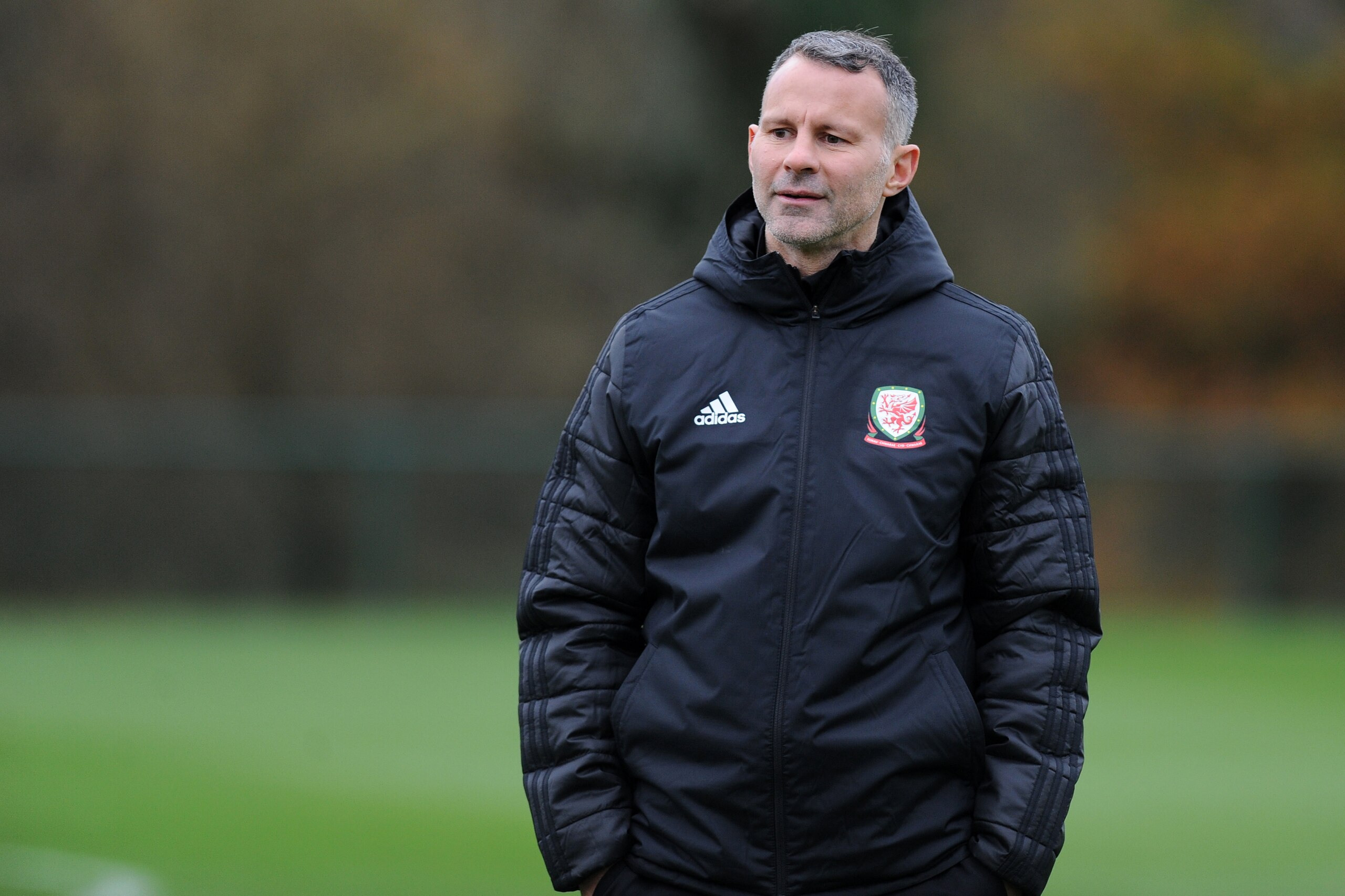 CARDIFF, WALES - NOVEMBER 19: Ryan Giggs Manager of Wales during the Wales Training Session at The Vale Resort on November 19, 2018 in Cardiff, Wales. (Photo by Athena Pictures/Getty Images)